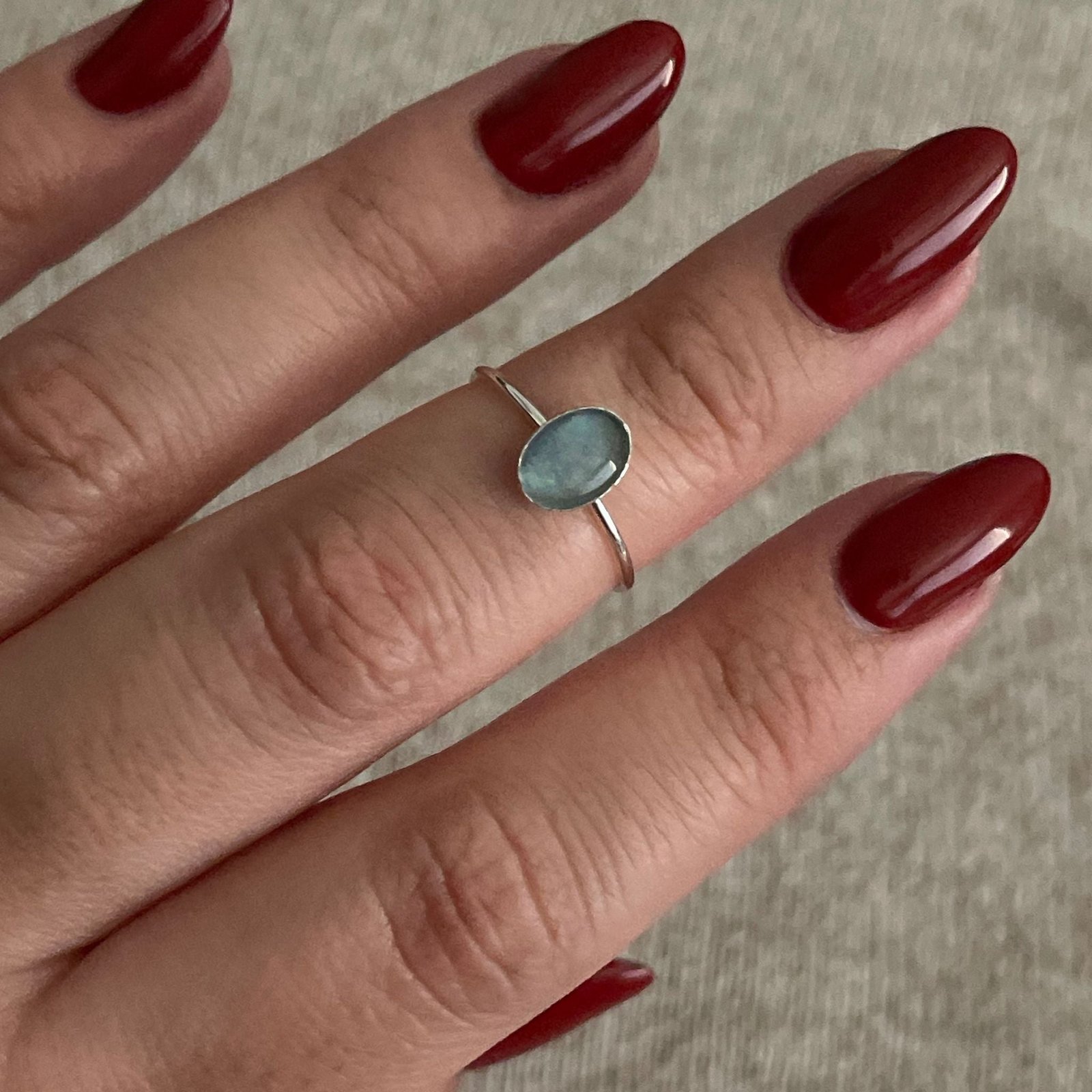 Blue Australian Opal Ring - Size 7 - Image 5