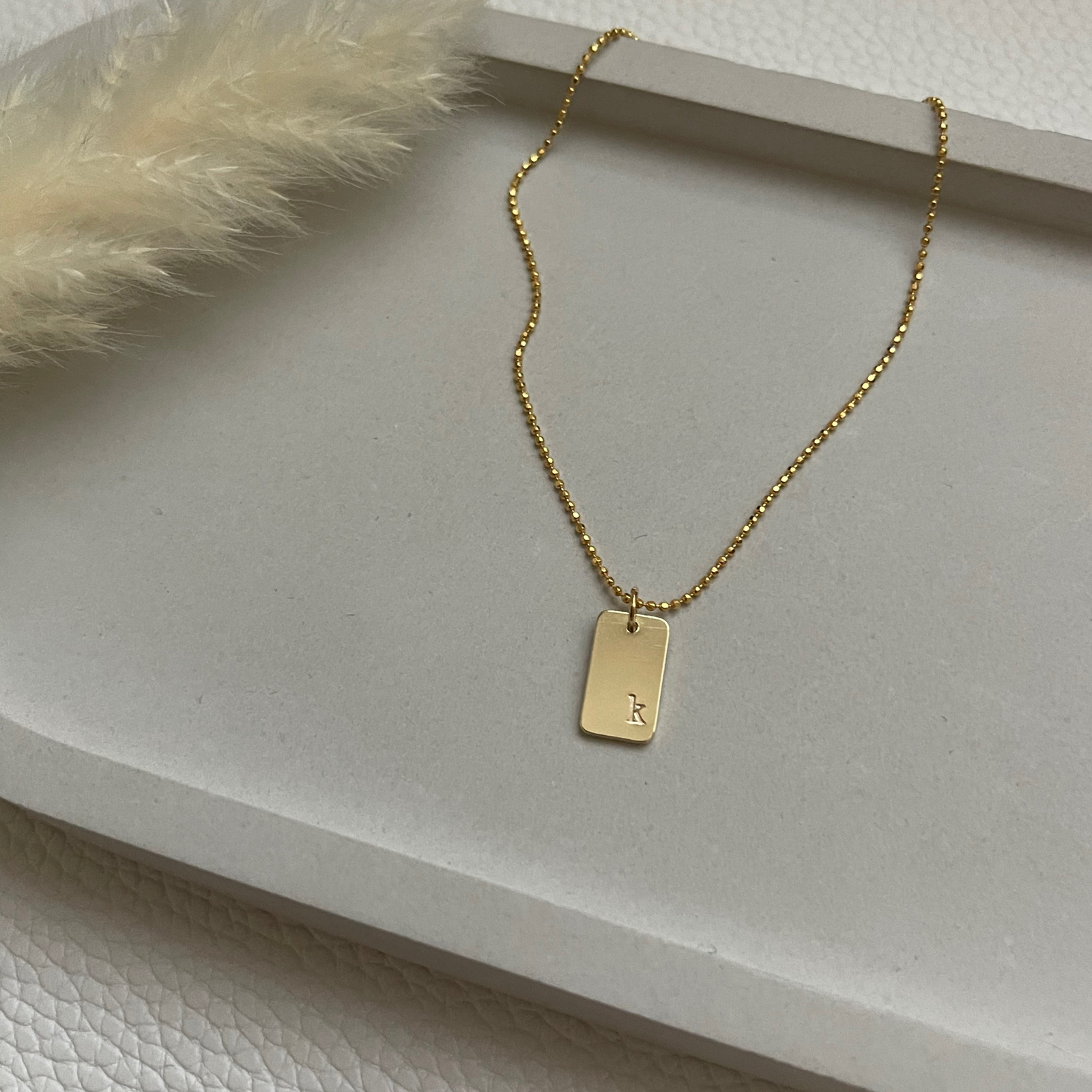 Custom Corner Initial Necklace - Image 2