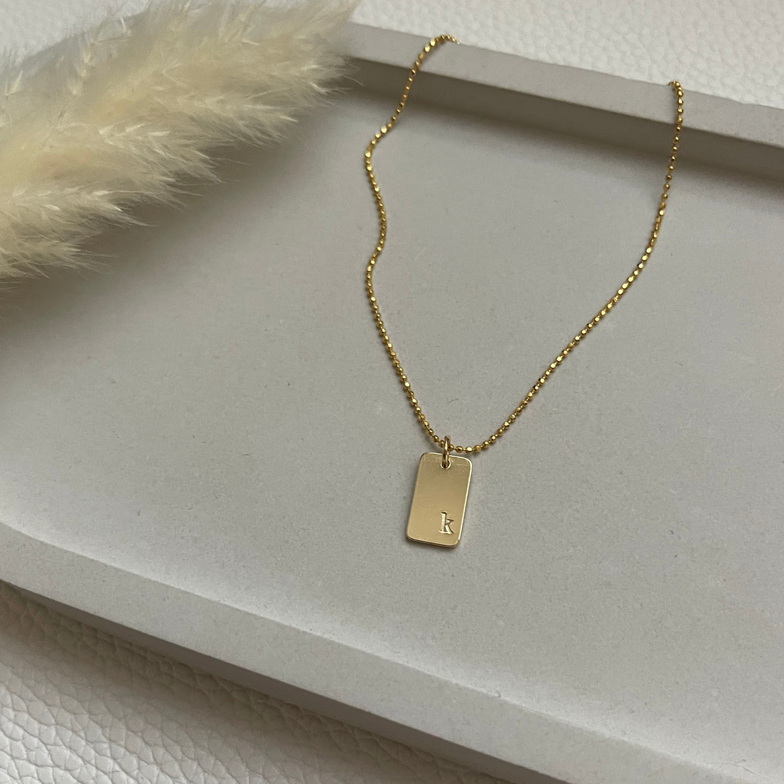 Custom Corner Initial Necklace - Image 4