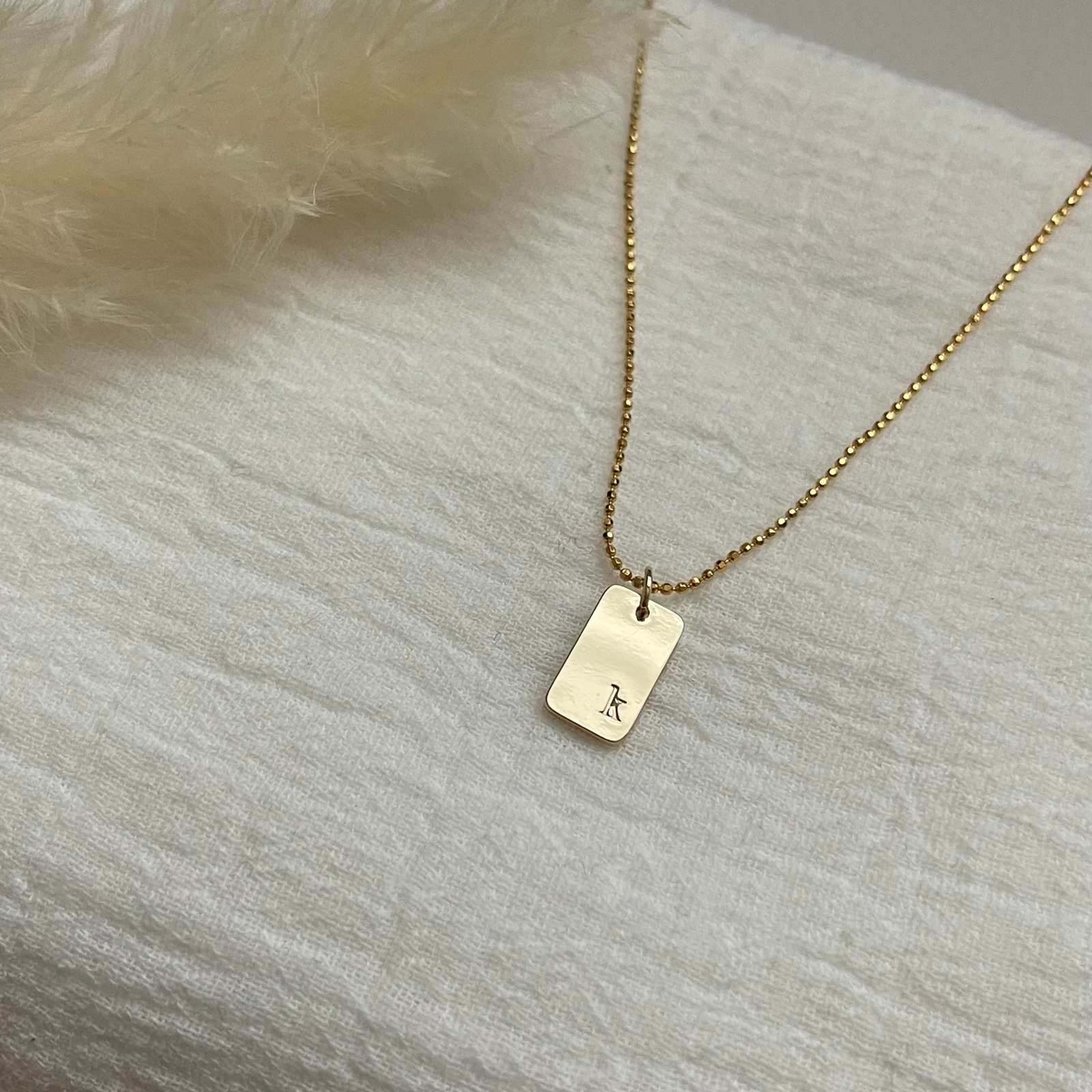 Custom Corner Initial Necklace - Image 3