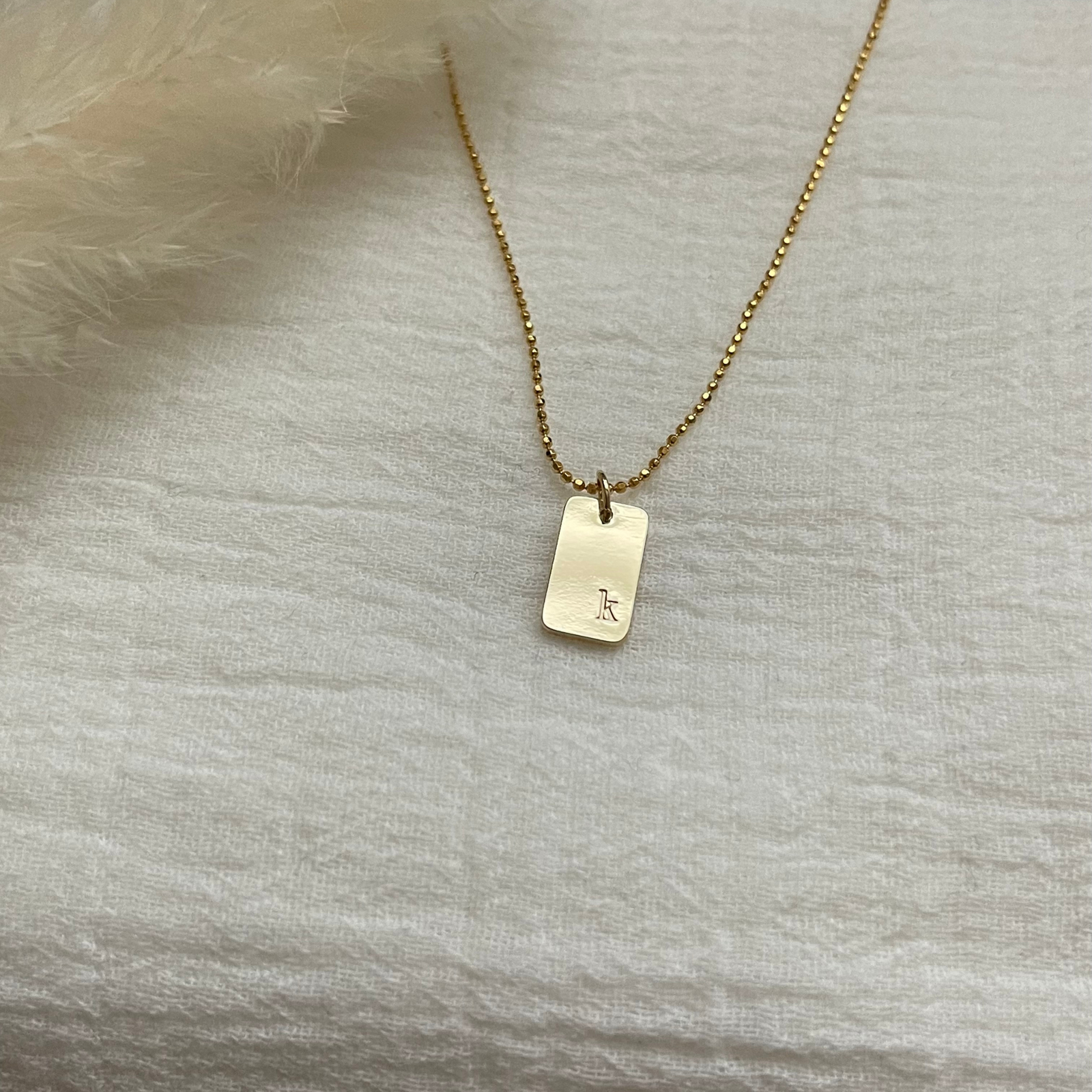 Custom Corner Initial Necklace