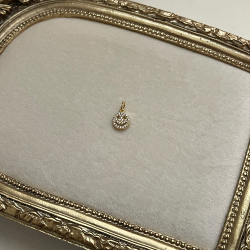 Tiny Diamond Smiley Face Charm