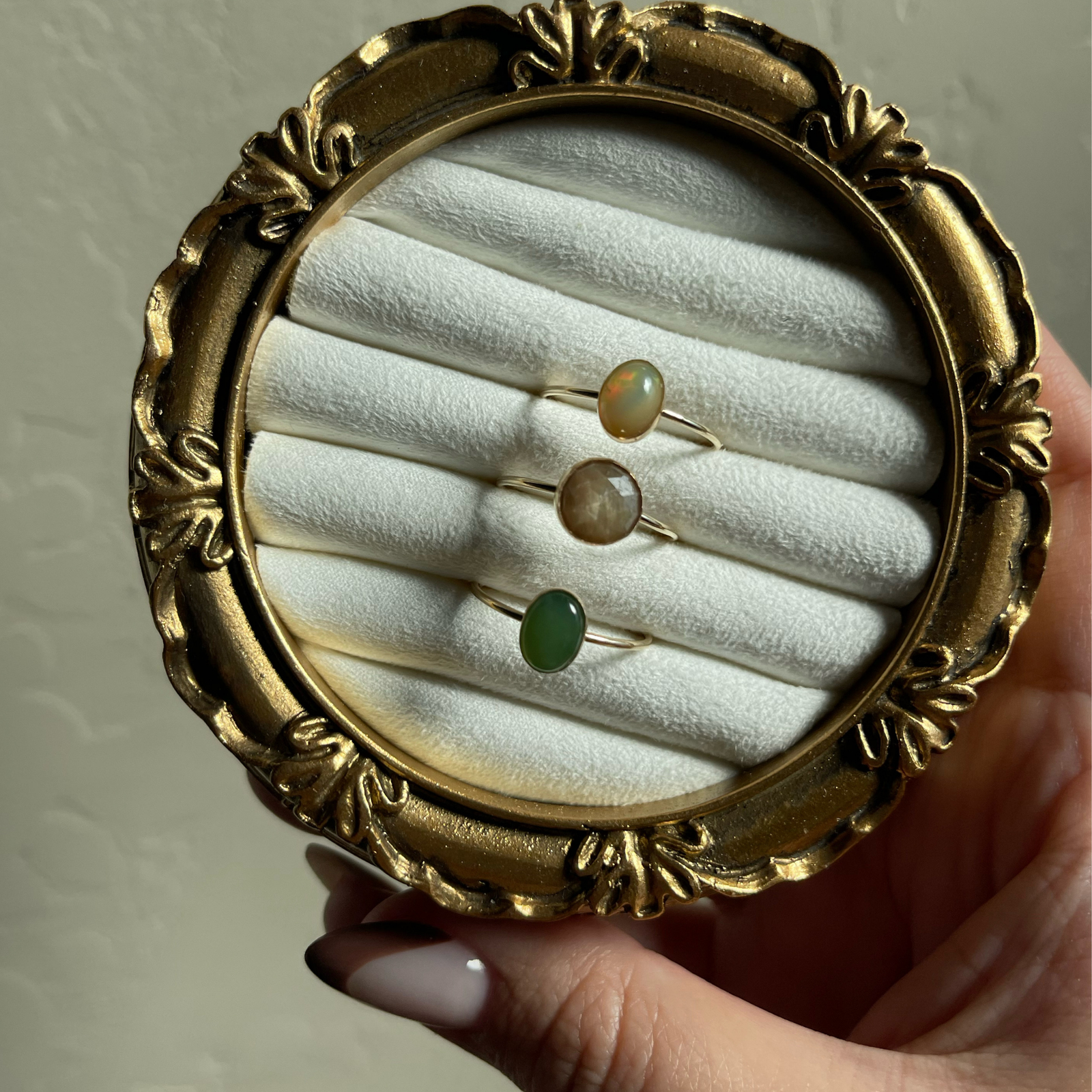 Natural Opal Oval Ring Size 8 - Image 9