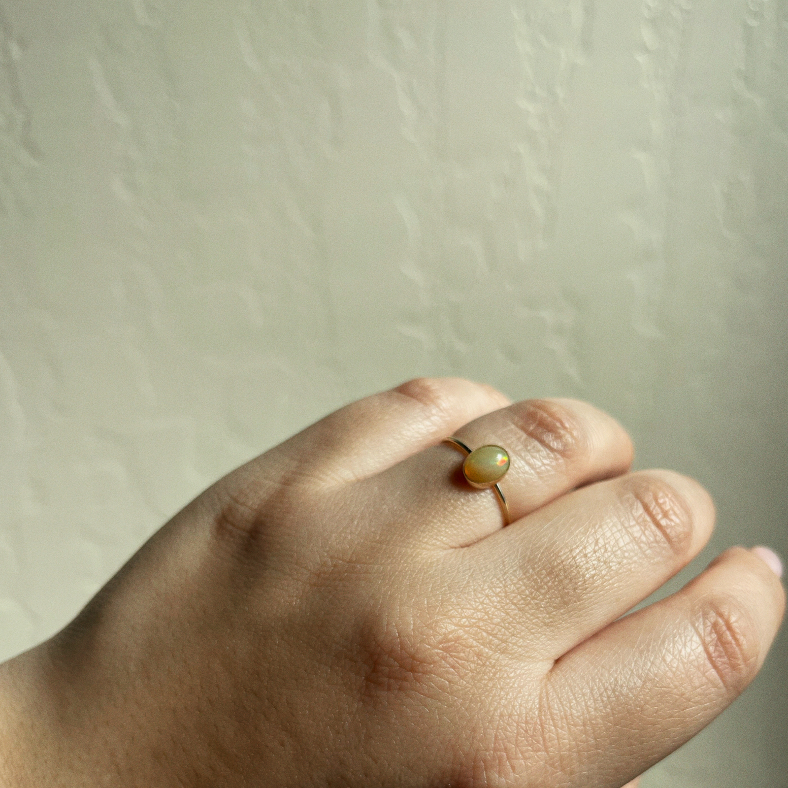 Natural Opal Oval Ring Size 8 - Image 4