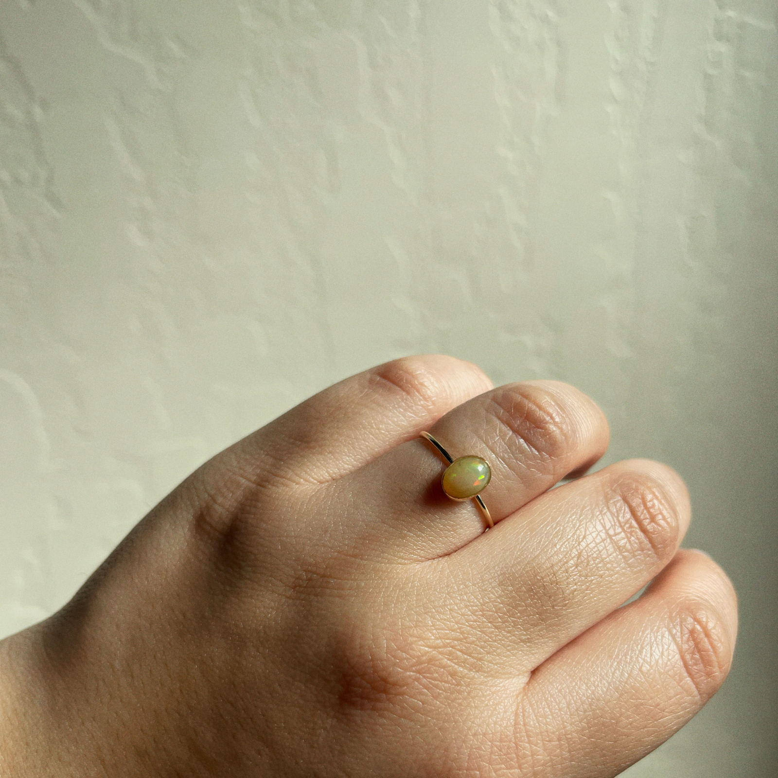 Natural Opal Oval Ring Size 8 - Image 8