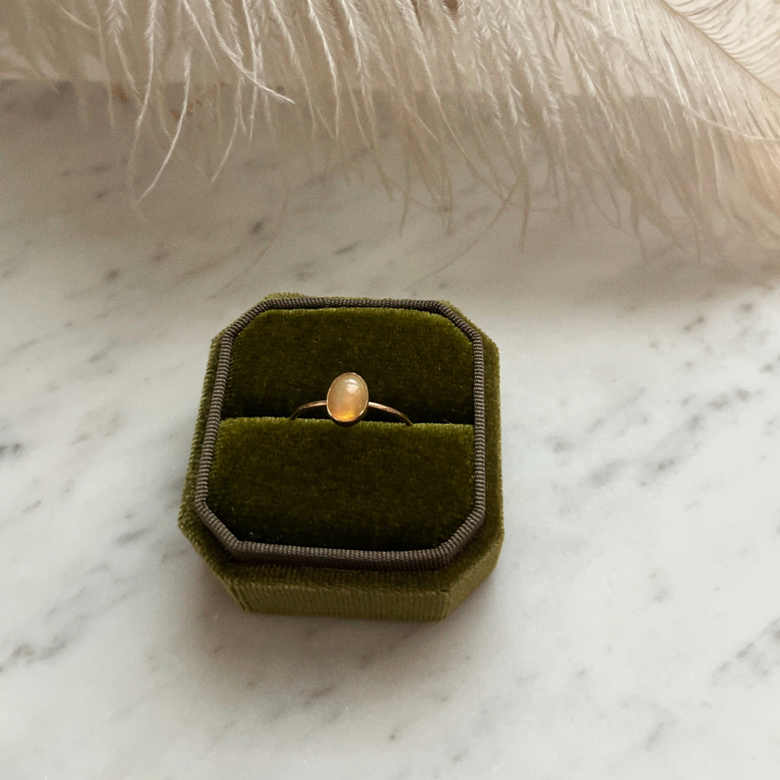 Natural Opal Oval Ring Size 8 - Image 7