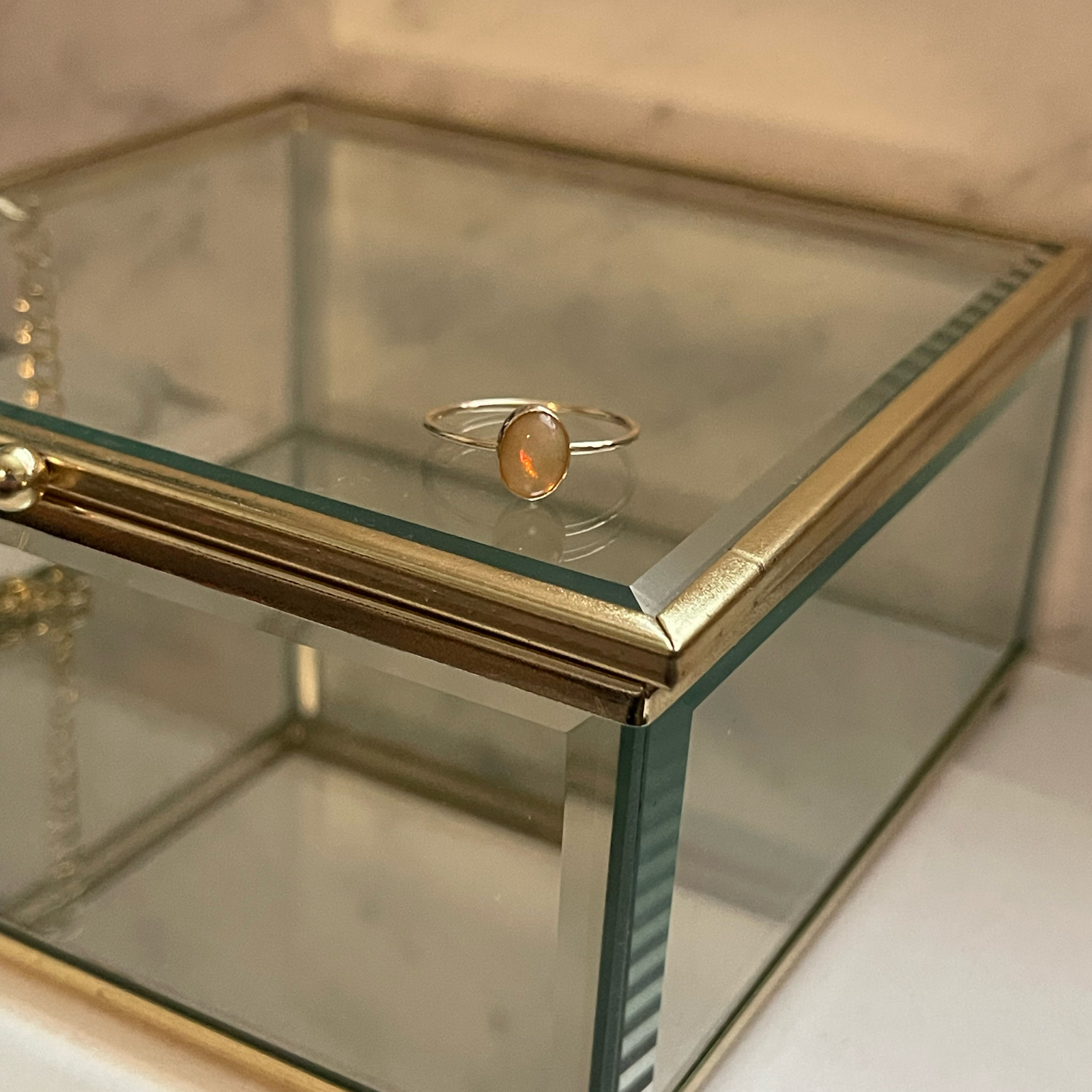 Natural Opal Oval Ring Size 8