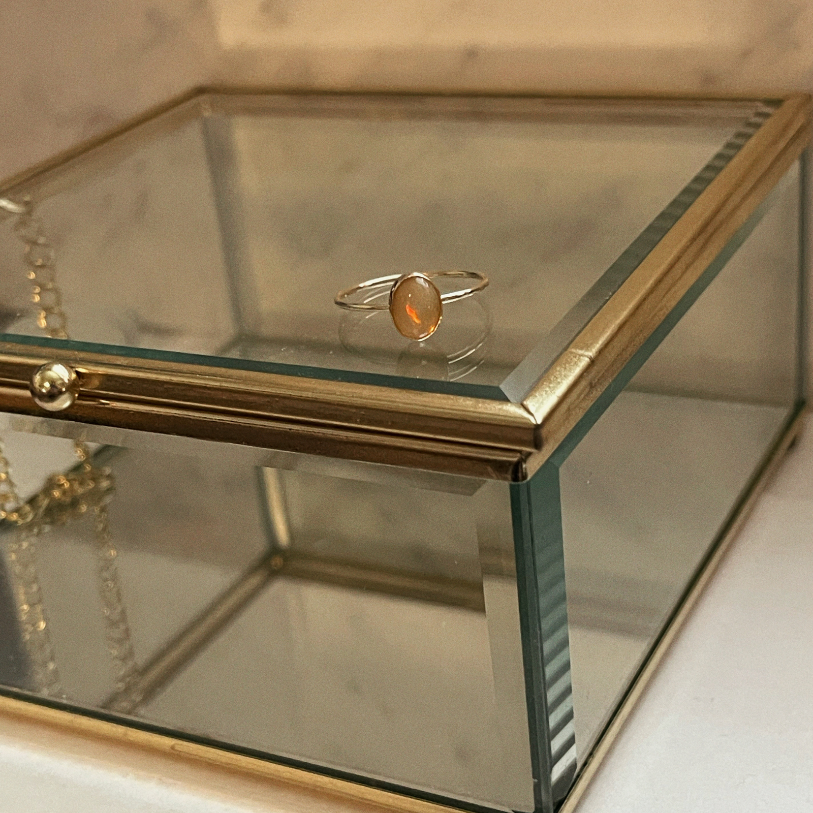 Natural Opal Oval Ring Size 8 - Image 3