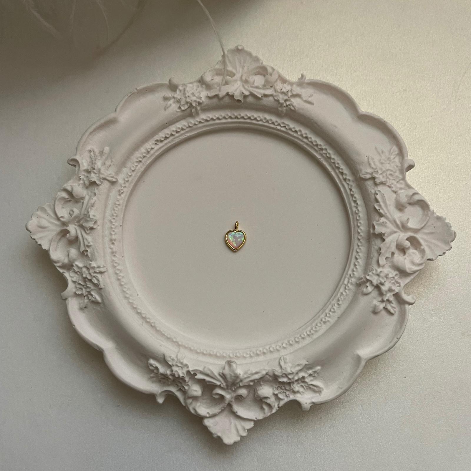 Tiny Opal Heart Charm 1 - Image 2