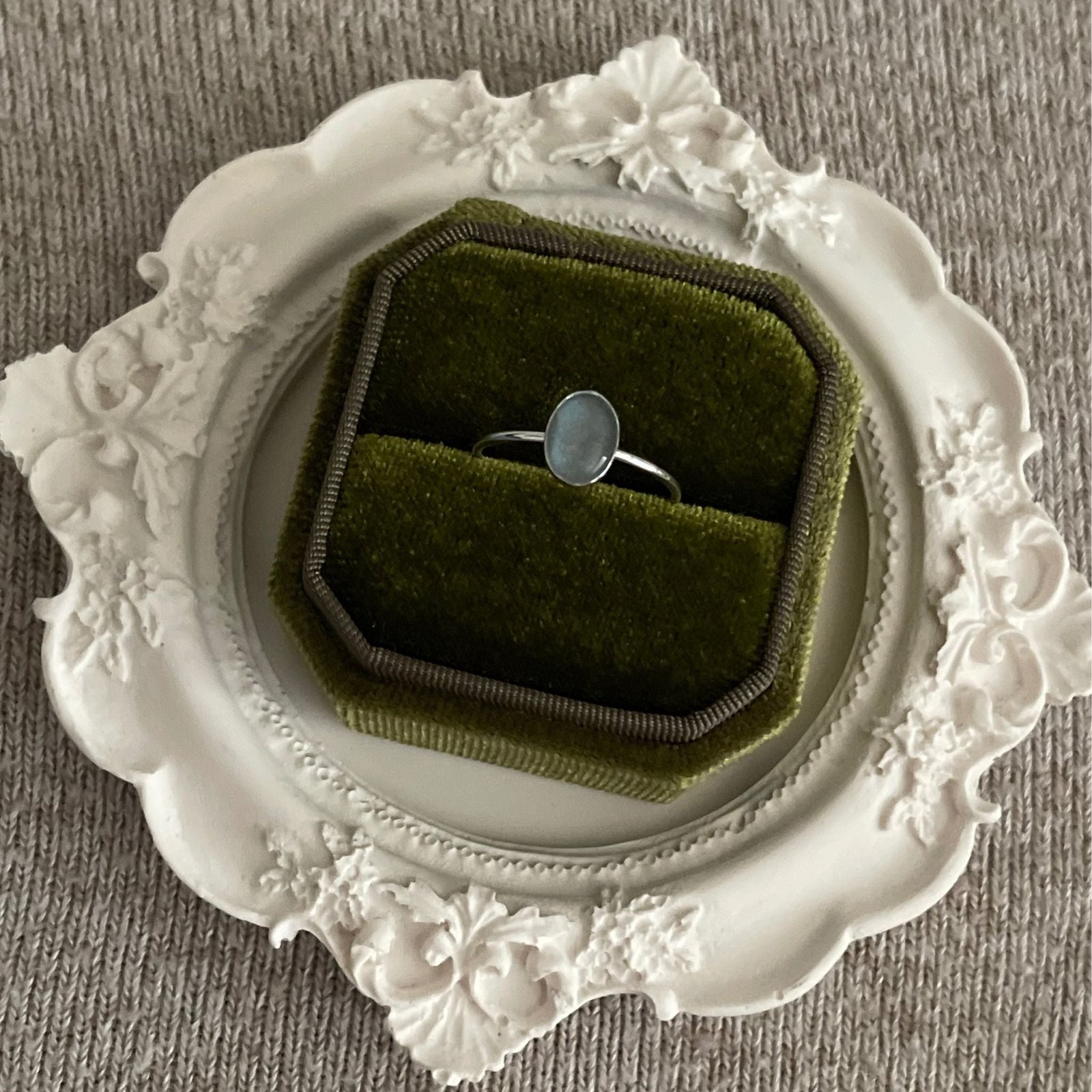 Blue Australian Opal Ring - Size 7